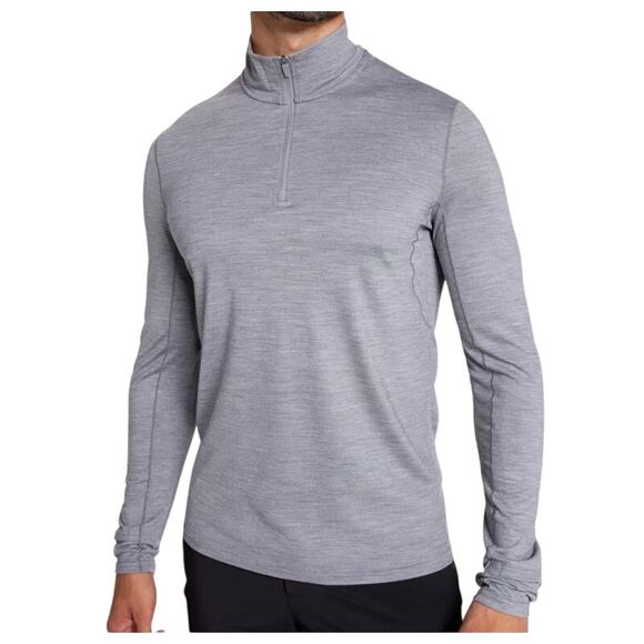 VRST X Smartwool Long Sleeve 1/4 Zip Men's L Gray Merino Wool Stretchy Shirt - Picture 1 of 11